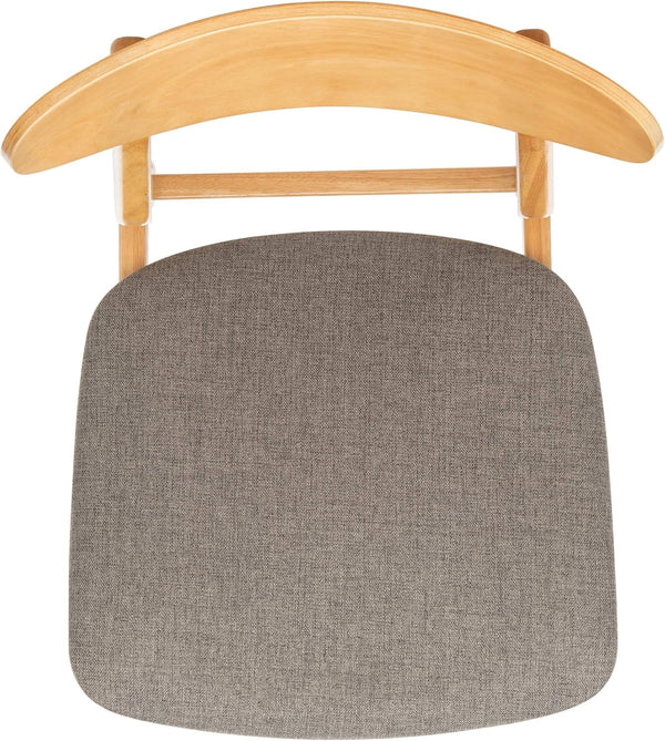 Home Lucca Retro Natural and Grey Cushion Dining Chair, Set of 2