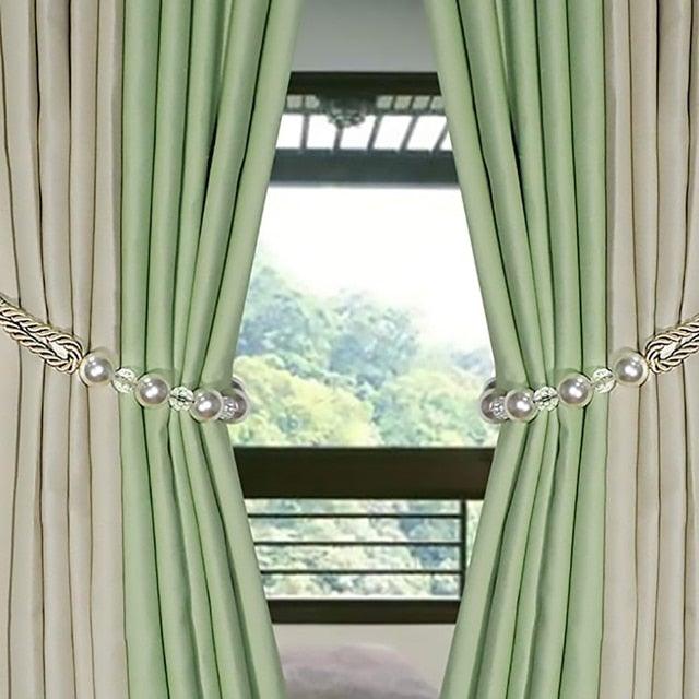 Pearl Curtain Tieback Bling Pearl Bandage Accessories Curtains Holder Buckle Tie Rope Home Decorative Curtain Tieback Decorative Drapery Holdbacks Rope Holder For Home Office 53cm