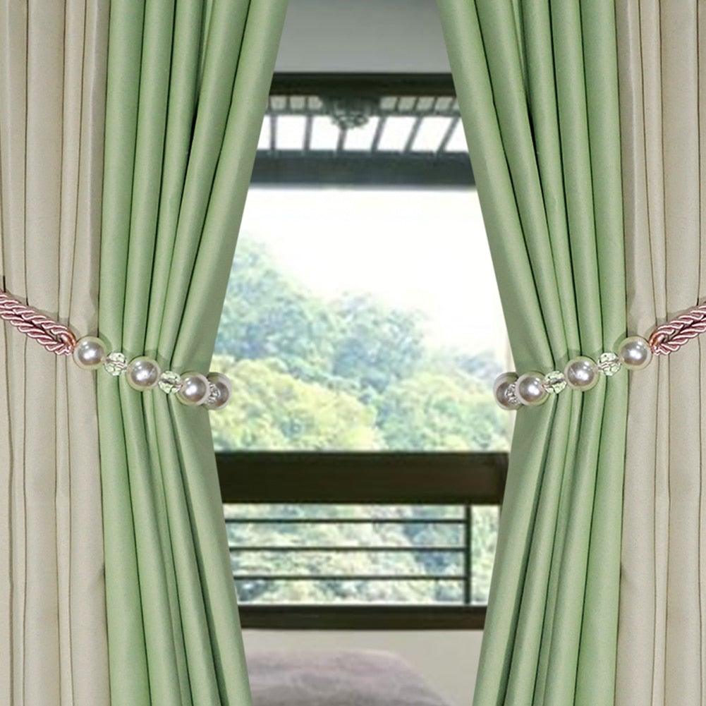 Pearl Curtain Tieback Bling Pearl Bandage Accessories Curtains Holder Buckle Tie Rope Home Decorative Curtain Tieback Decorative Drapery Holdbacks Rope Holder For Home Office 53cm