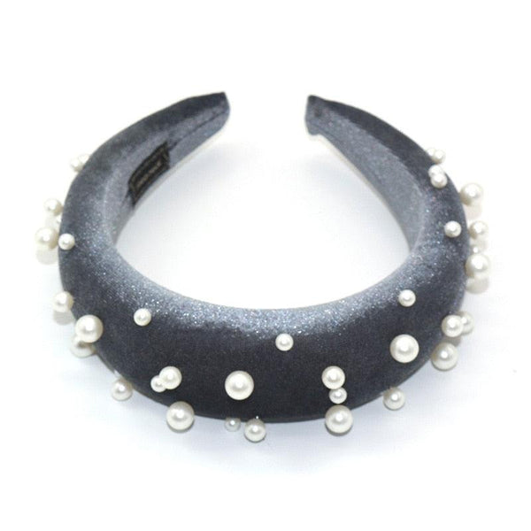 Pearl Headband Special Design Pearl Stone Velvet Hairbands Handmade Women Crown Sponge Thick Head Hoop for Girls Gorgeous Hair Accessories For Women