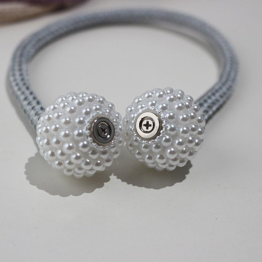 Pearl Magnetic Curtain Clip Curtain Holder Tieback Buckle Clips Hanging Ball Buckle Tie Back Curtain Accessories Home Decor  Decorative Curtain Holdbacks Crystal Tie Backs For Curtains Curtain Holders For Window Draperies