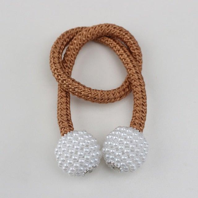Pearl Magnetic Curtain Clip Curtain Holder Tieback Buckle Clips Hanging Ball Buckle Tie Back Curtain Accessories Home Decor  Decorative Curtain Holdbacks Crystal Tie Backs For Curtains Curtain Holders For Window Draperies