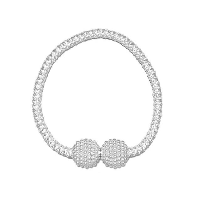 Pearl Magnetic Curtain Clip Tieback Home Decor Buckle Curtain Holder Hanging Ball Rope Straps Holdbacks Room Accessories Strong Magnetic Curtain Tiebacks Pearl Decorative Rope Window Holdbacks For Drapes Home Office