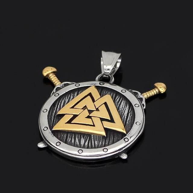 Vikings Valknut and Sword Stainless Steel Necklace Ancient Treasures