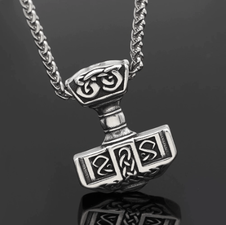 Vikings Mjolnir 316L Stainless Steel Pendant Necklace