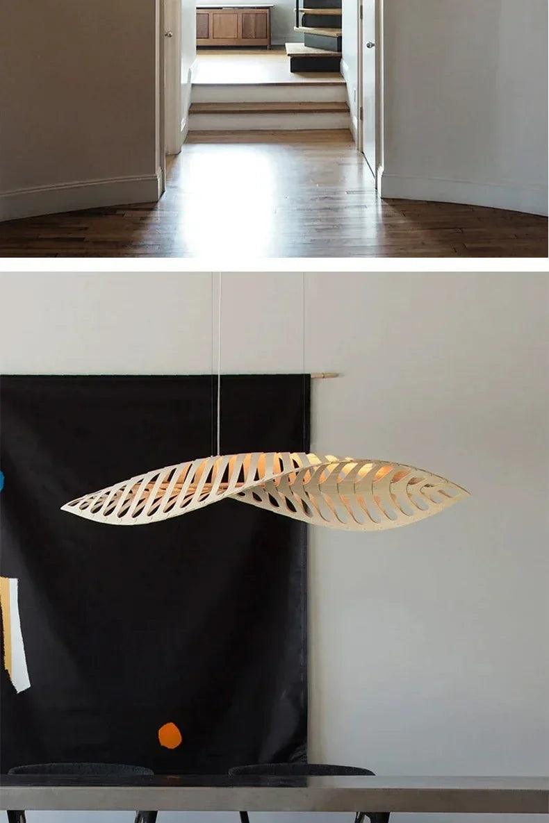 Pendant Lamp - Minimalist Wood Fish Bone
