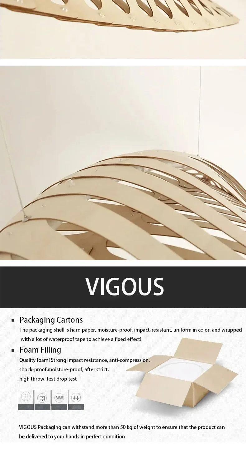 Pendant Lamp - Minimalist Wood Fish Bone