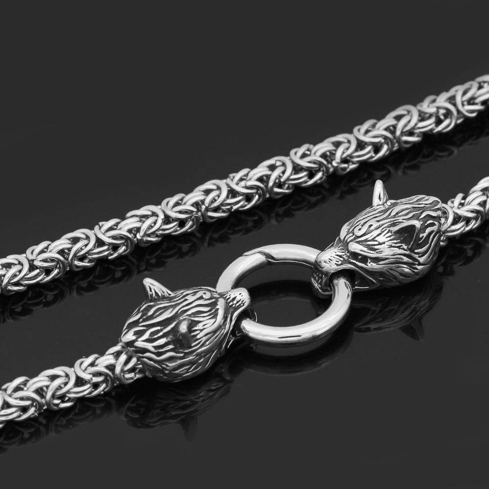 Vikings Wolf Head Stainless Steel Chain