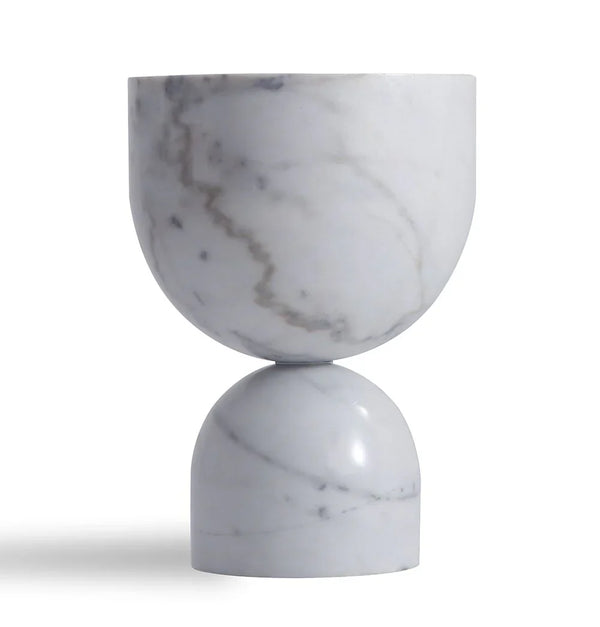 Penelope White Marble Side Table