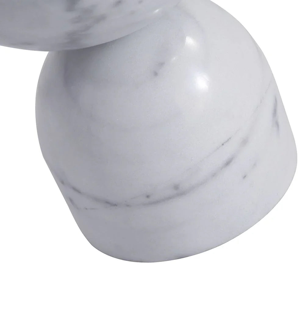 Penelope White Marble Side Table