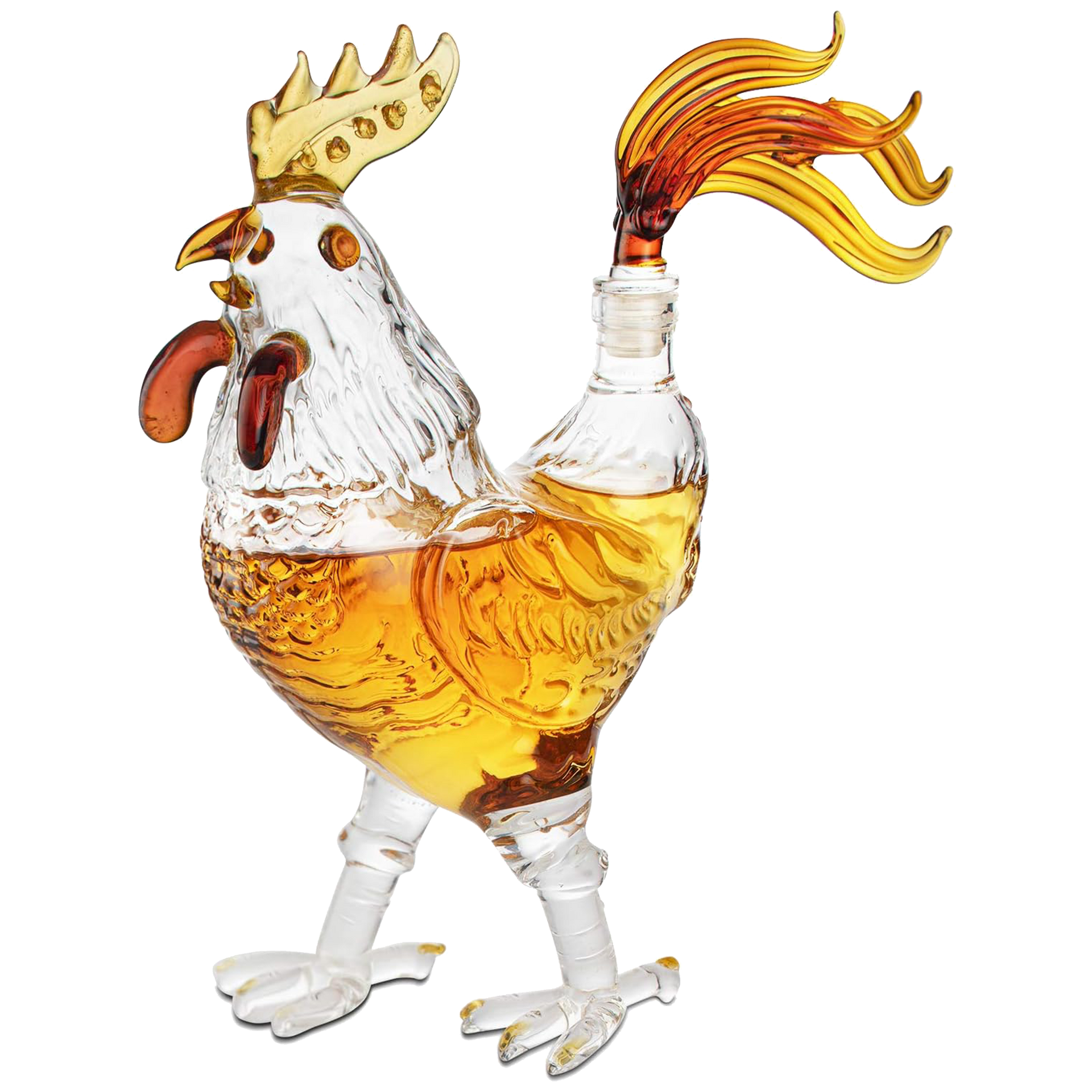 Cock - Chicken Decanter 500ml Whiskey and Wine Decanter - by The Wine Savant, Rooster Glass Decanter For Whiskey, Scotch, Spirits, Wine Or Vodka For Whiskey Lovers