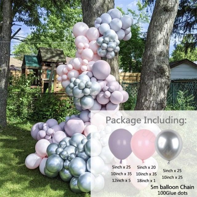 Perfect Set Of Pink Purple Balloon Set Arch Garland Kit For Wedding Birthday Anniversary Balloons For Party Decorations