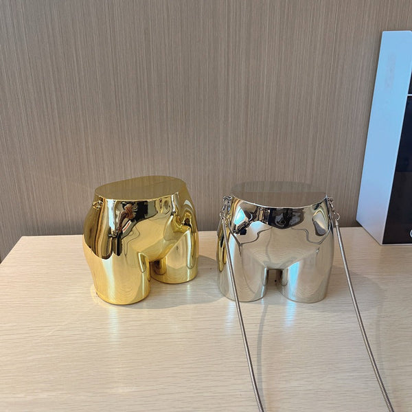 Personalized funny butt metal bag mini coin lipstick bag niche crossbody bag