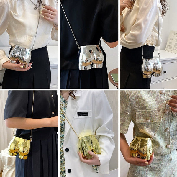 Personalized funny butt metal bag mini coin lipstick bag niche crossbody bag
