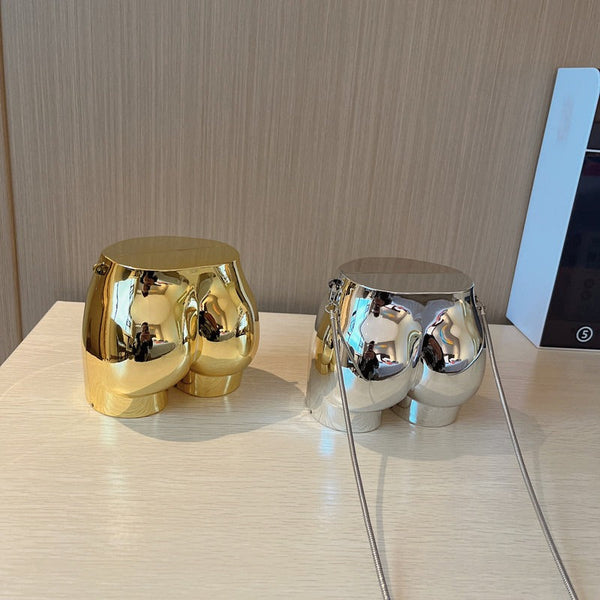 Personalized funny butt metal bag mini coin lipstick bag niche crossbody bag