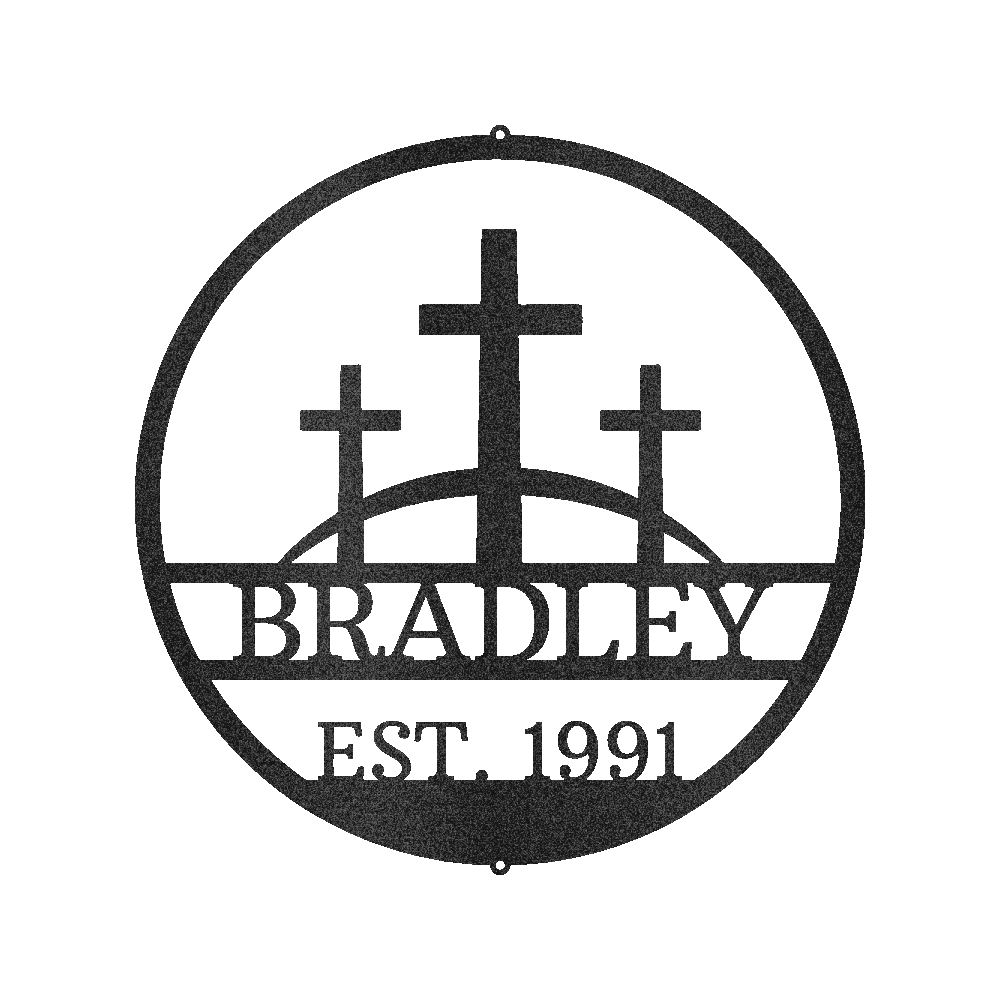 Three Crosses Jesus Personalized Gifts - Custom Metal Sign, In Loving Memory