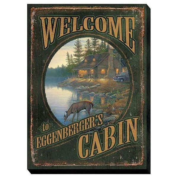 Personalized Welcome to the Cabin Canvas Art - Gifts for You 'n Me
