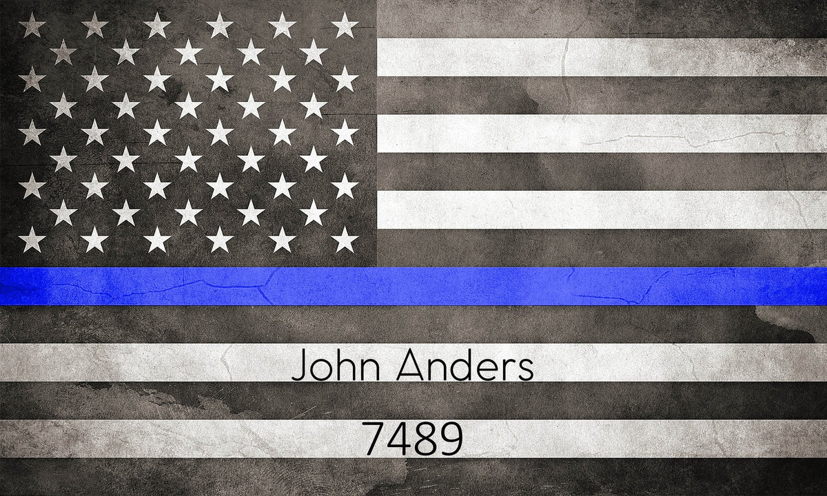 Thin Blue Line Flag - Personalized Canvas