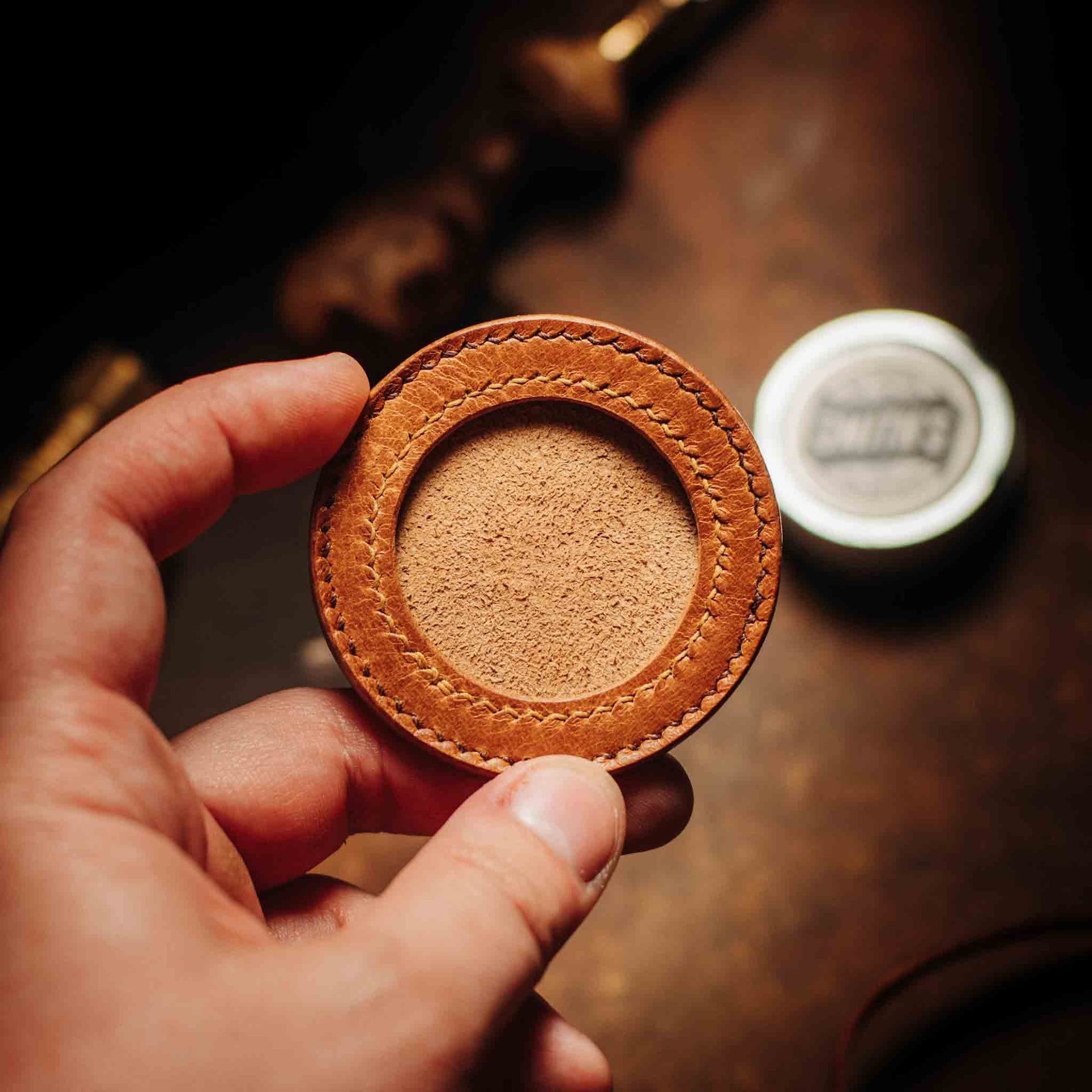 Round Coin Holder - Peso Pocket v2 | Challenge Coin Case | Handcrafted Leather