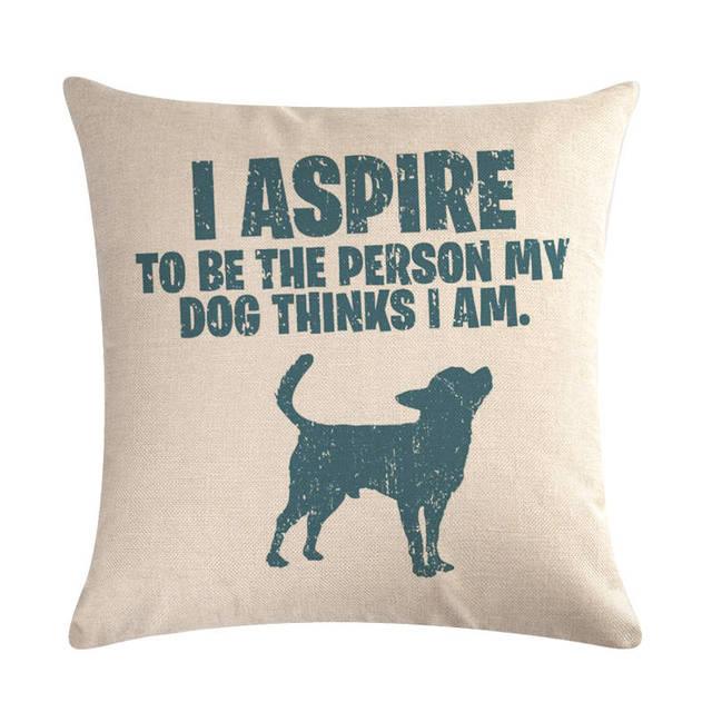 Pet Dog Elegant Design Linen Cotton Throw Pillow Covers Dog Pattern Cotton Throw Pillow Covers Car Sofa Cushion Cover Pillowcases Couch Cushion Cover Home Sofa Bed Decorative Pillows