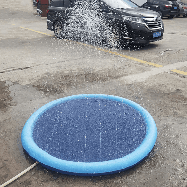 Pet Swimming Pool Pet Sprinkler Pad Inflatable Water Spray Mat Tub Summer Play Cooling Mat Dog Bathtub Dog Cooling Mat Pet Bed Sprinkler Pad for Dogs & Kids PVC Splash Pad for Kids Age Water Toys for Summer Outdoor