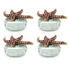 Pewter Jeweled Fancy Red Starfish Napkin Rings Set of 4