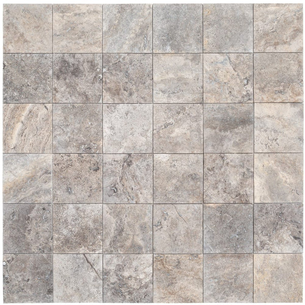 Pewter Travertine Honed and Filled Floor and Wall Tile - Livfloors Collection