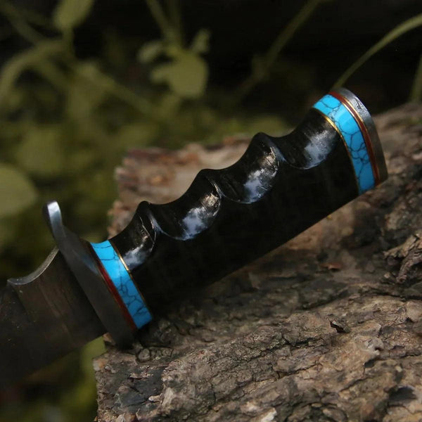 Phantom Hunting & Survival Bowie Knife with Stacked Leather Handle - Gifts for You 'n Me