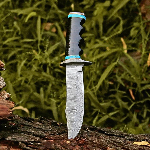 Phantom Hunting & Survival Bowie Knife with Stacked Leather Handle - Gifts for You 'n Me