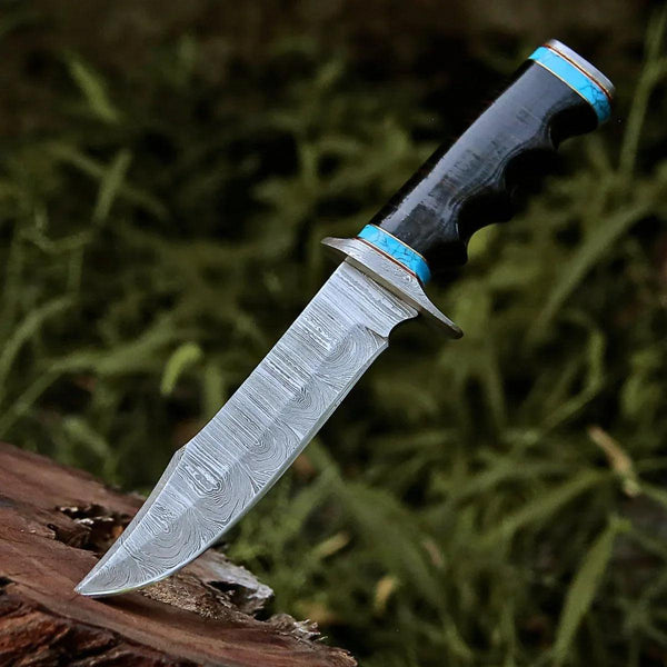 Phantom Hunting & Survival Bowie Knife with Stacked Leather Handle - Gifts for You 'n Me