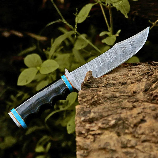 Phantom Hunting & Survival Bowie Knife with Stacked Leather Handle - Gifts for You 'n Me
