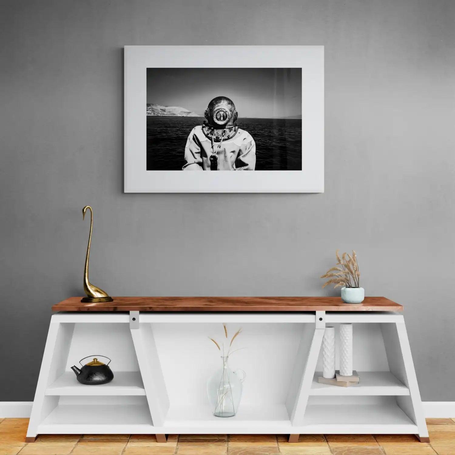 Limited Edition numbered and signed. Diver on Kalymnos | Black-and-white wall art photography from Greece