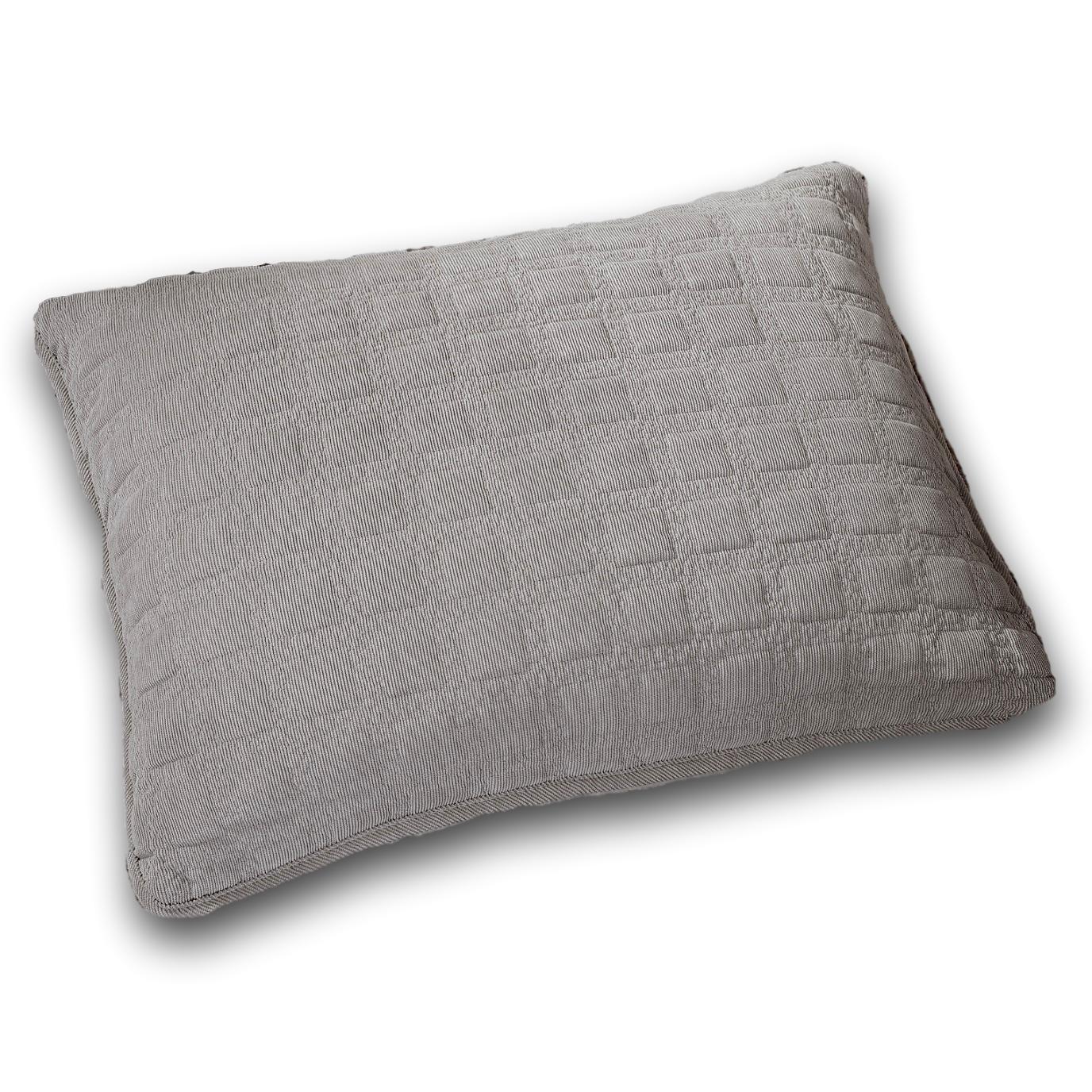 DaDa Bedding Corduroy Sherpa Backside Soft Grey Quilted Pillow Sham - 1-Piece (JHW858)