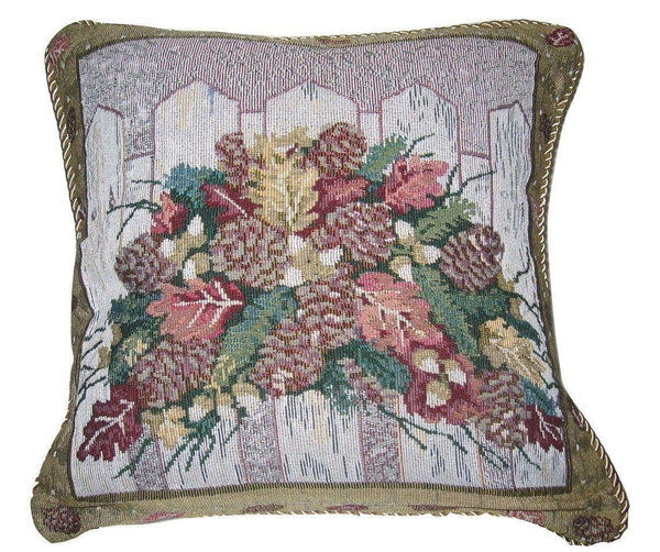 DaDa Bedding Set of 2-Pieces Festive Holiday Fiesta Floral Botanical Tapestry Throw Pillow Covers w/ Inserts - 18