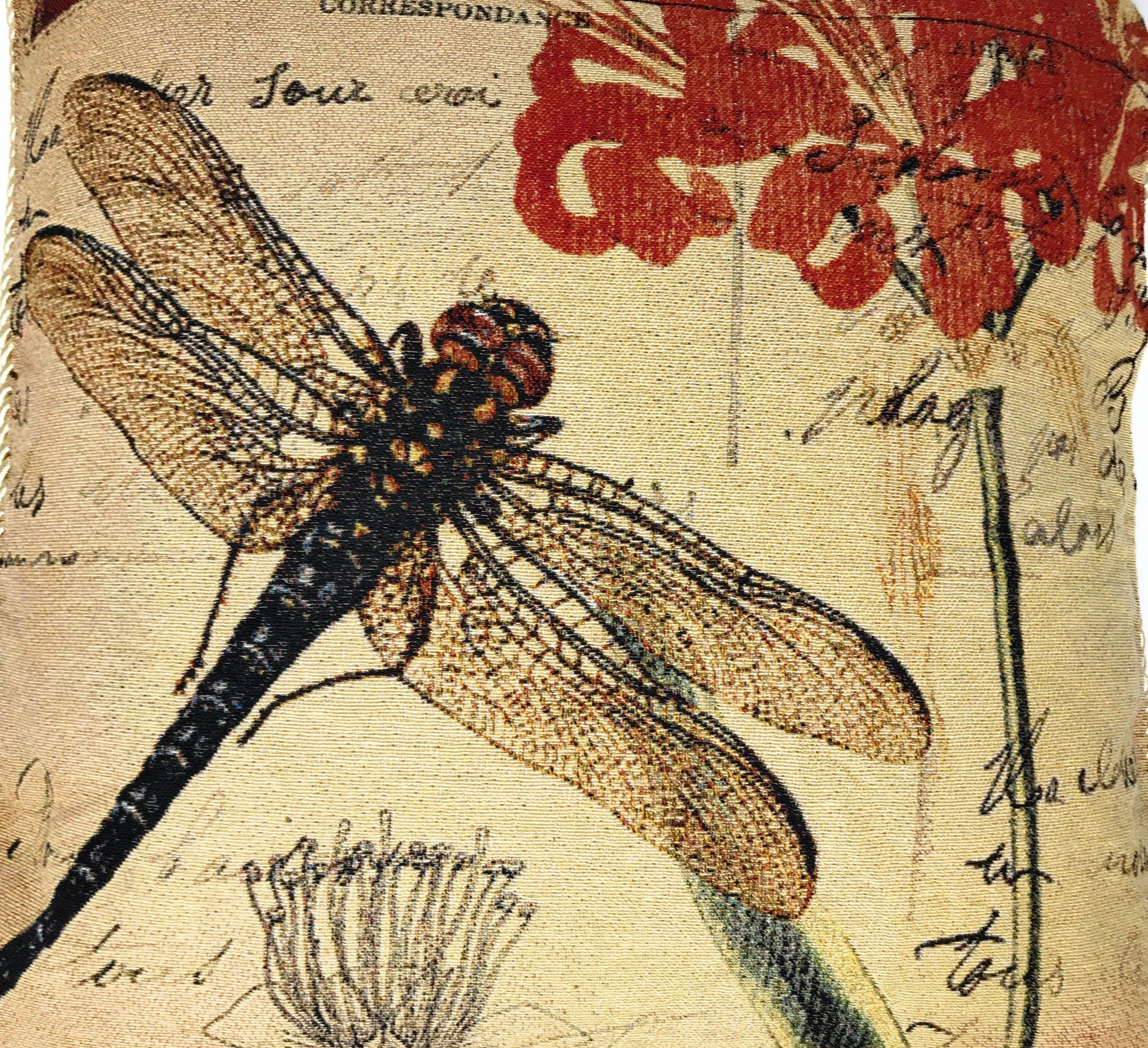 DaDa Bedding Set of 2-Pieces Dragonfly Dreams Nature Garden Tapestry Throw Pillow Covers w/ Inserts - 18