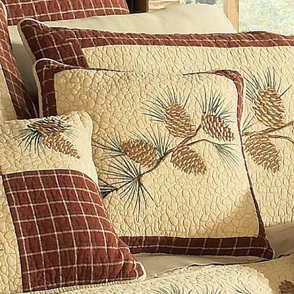 Pinecone Bough Quilted Pillow - Gifts for You 'n Me