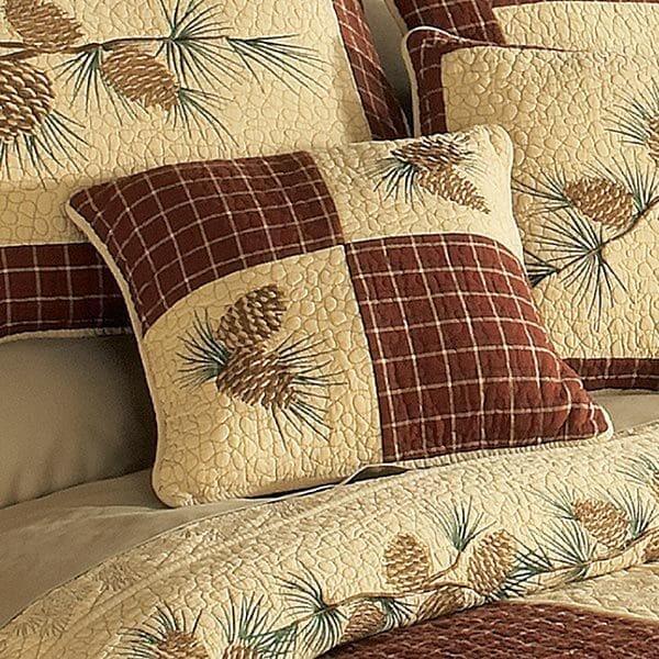 Pinecone Patch Quilted Pillow - Gifts for You 'n Me