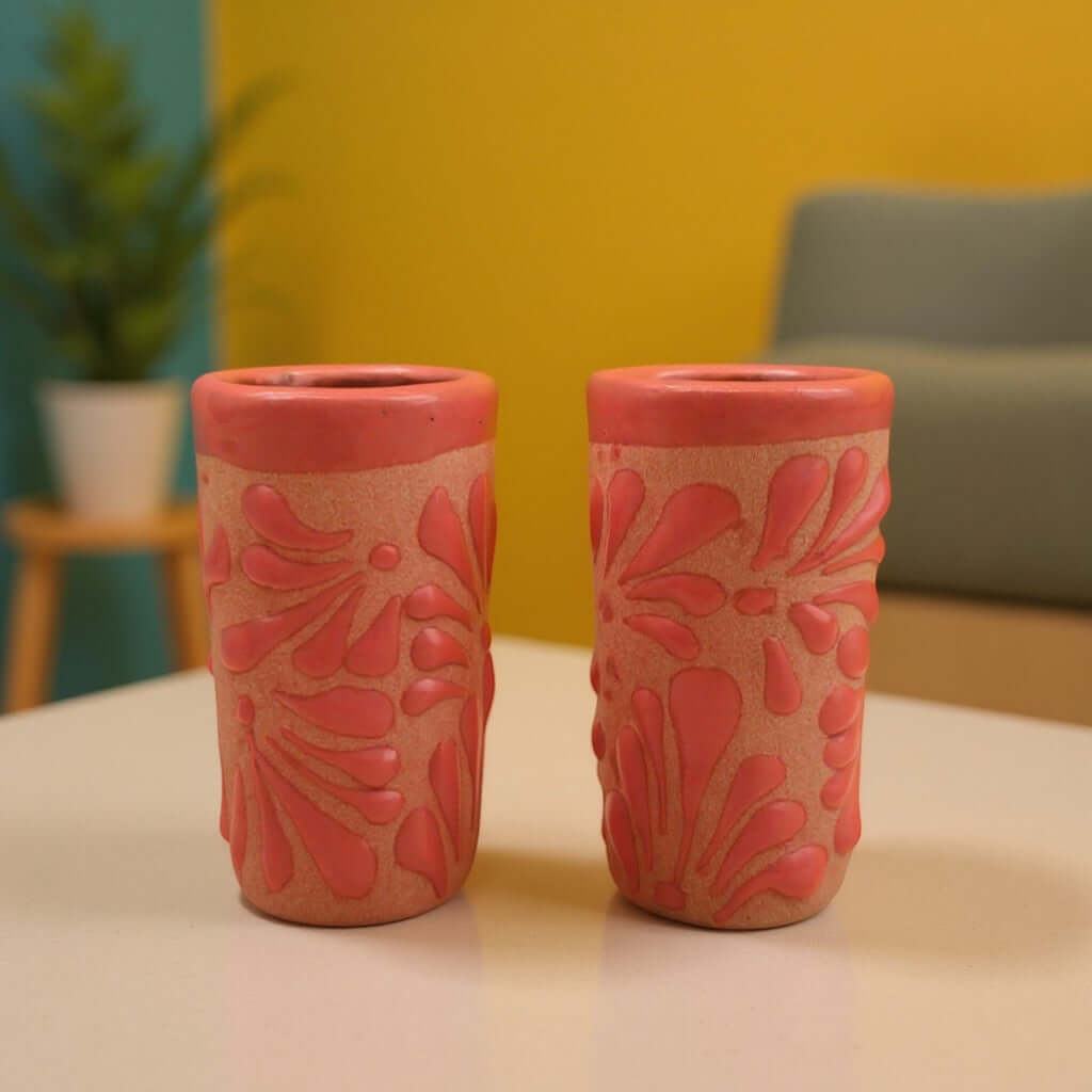 Pink & Blue Talavera Shot Glass Set | Gender Reveal Party Favors