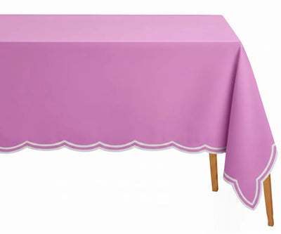 Pink Rectangle Tablecloth - Scalloped