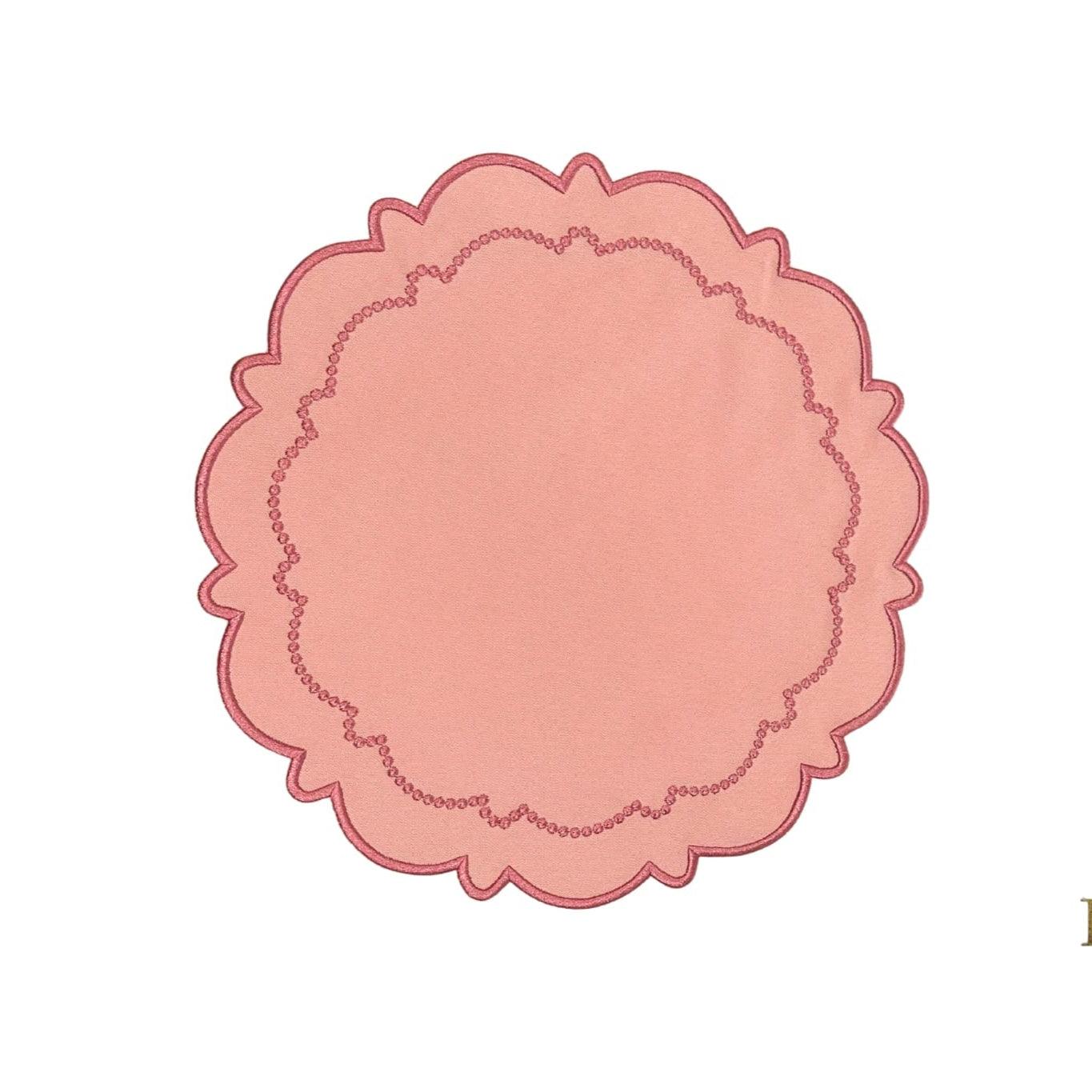 SPRING TABLE DECOR – HARMONY PINK ROUND FABRIC PLACEMAT