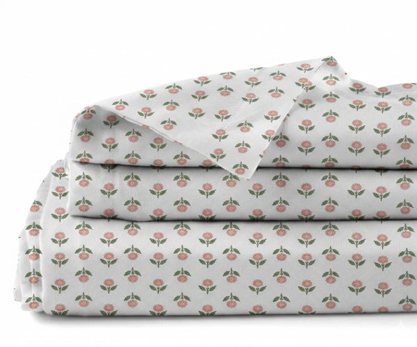 Printed Linen Sheet Set – 100% Linen Bedding