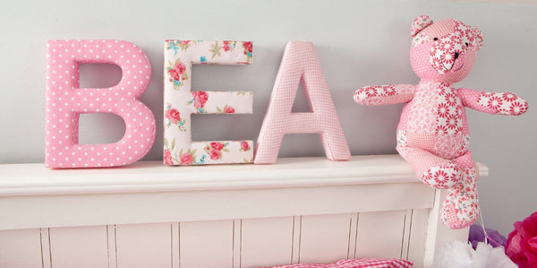 Rosie Pink Floral Fabric Wall Letters