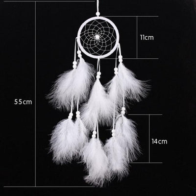 Pink Handmade Dream Catcher Wind Chimes Indian Style Feather Pendant Dream Catcher Car Hanging Decoration Wind Chime Wall Hanging Home Decor