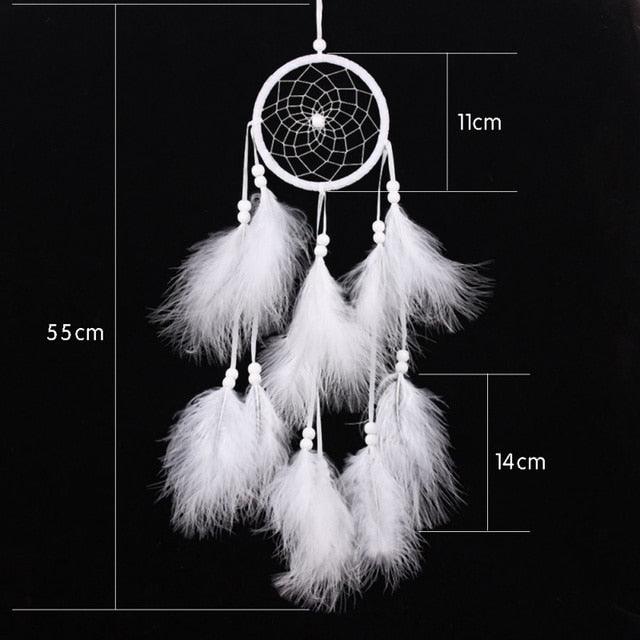 Pink Handmade Dream Catcher Wind Chimes Indian Style Feather Pendant Dream Catcher Car Hanging Decoration Wind Chime Wall Hanging Home Decor