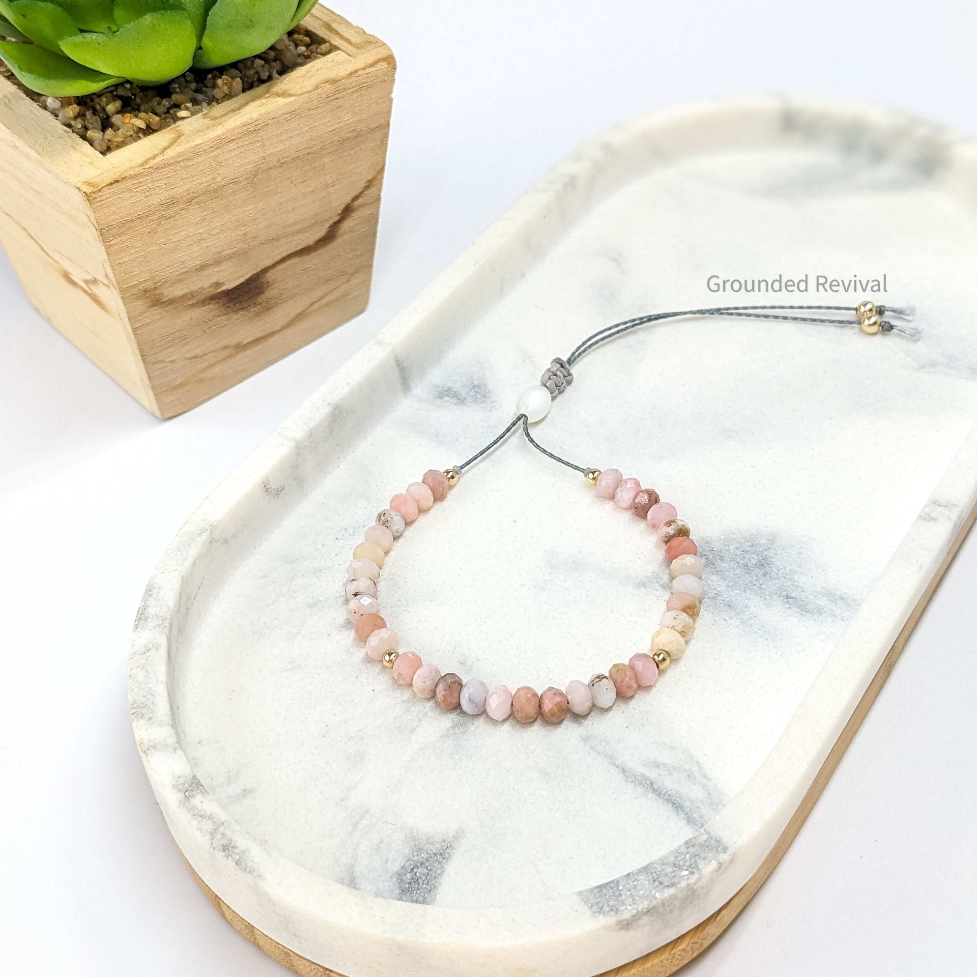 Pink Opal Tasbih Bracelet | Women's Prayer Beads - 33 Disc Beads, 6mm