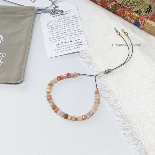 Pink Opal Tasbih Bracelet | Women's Prayer Beads - 33 Disc Beads, 6mm