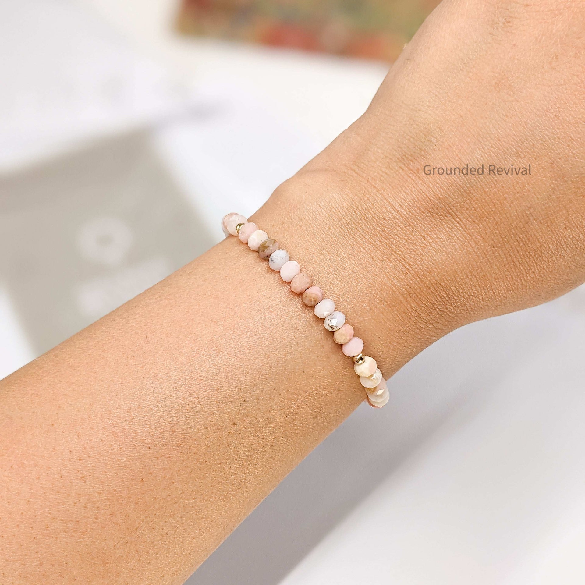 Pink Opal Tasbih Bracelet | Women's Prayer Beads - 33 Disc Beads, 6mm