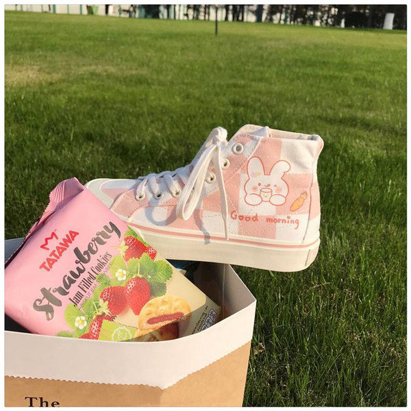 Pink Women's Luxury Canvas Sneakers Flats New Casual Tennis Basketball Canvas Shoes High-top Fashion Sneakers Slip On Walking Shoe Athletic Shoes For Gym Running Work