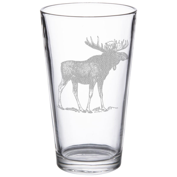 Moose 16 oz. Etched Beverage Glass Sets - Gifts for You 'n Me