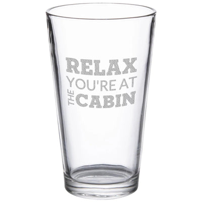 At The Cabin 16 oz. Etched Beverage Glass Sets